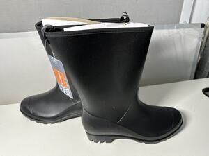 HISEA Women's Rubber Boots Waterproof Wide Calf Rain Boots Mid-Calf Sz 7